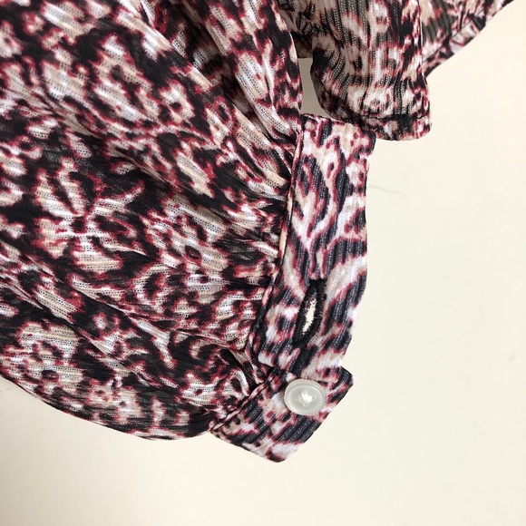 SALE ☘️ BANANA REPUBLIC Sheer Smocked V-Neck Tunic Top - Picture 5 of 12